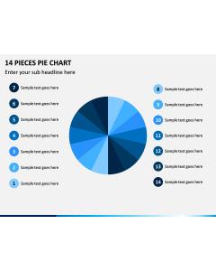 14 Pieces Pie Chart PPT Slide 1