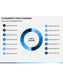 14 Segments Circle Diagram PPT Slide 1
