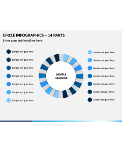 Circle Infographics – 14 Parts PPT Slide 1