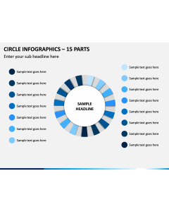 Circle Infographics – 15 Parts PPT Slide 1