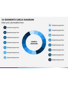 15 Segments Circle Diagram PPT Slide 1