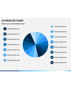 15 Pieces Pie Chart PPT Slide 1