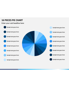 16 Pieces Pie Chart PPT Slide 1