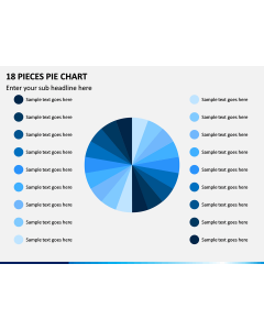18 Pieces Pie Chart PPT Slide 1