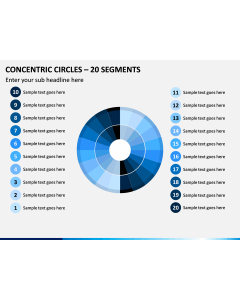 Concentric Circles – 20 Segments PPT Slide 1