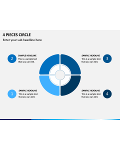 4 Pieces Circle PPT Slide 1
