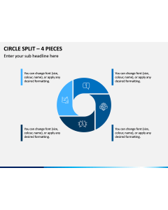 Circle Split – 4 Pieces PPT Slide 1