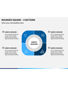 Rounded Square – 4 Sections PPT Slide 1