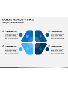 Rounded Hexagon – 4 Pieces PPT Slide 1