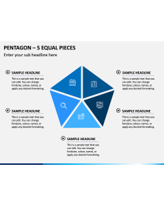 Pentagon – 5 Equal Pieces PPT Slide 1