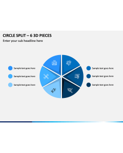Circle Split – 6 3d Pieces PPT Slide 1