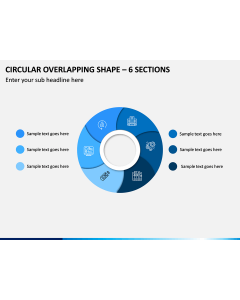 Circular Overlapping Shape – 6 Sections PPT Slide 1