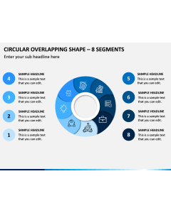 Circular Overlapping Shape – 8 Segments PPT Slide 1