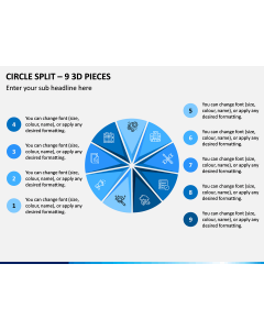 Circle Split – 9 3d Pieces PPT Slide 1