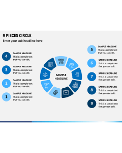 9 Pieces Circle PPT Slide 1