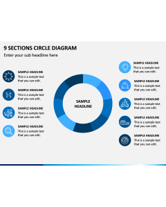 9 Sections Circle Diagram PPT Slide 1
