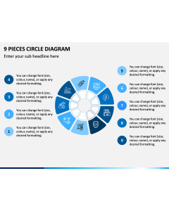 9 Pieces Circle Diagram PPT Slide 1