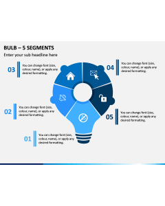 Bulb - 5 Segments PPT Slide 1