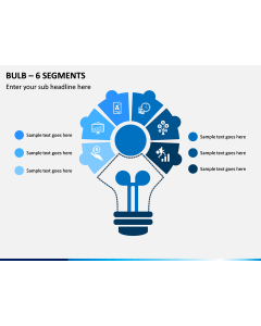 Bulb - 6 Segments PPT Slide 1
