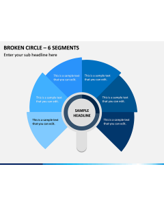 Broken Circle - 6 Segments PPT Slide 1