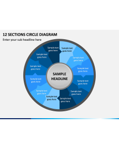 12 Sections Circle Diagram PPT Slide  1