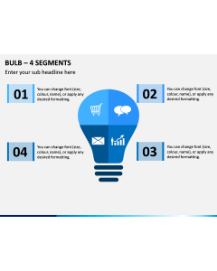 Bulb - 4 Segments PPT Slide 1