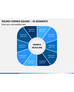 Round Corner Square - 10 Segments PPT Slide 1