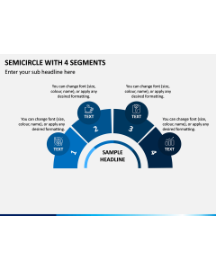 Semicircle With 4 Segments PPT Slide 1