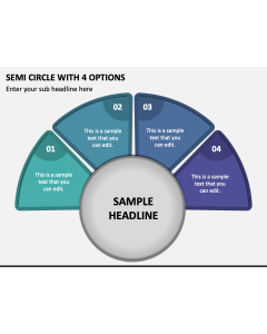 Semi Circle with 4 Options PPT Slide 1