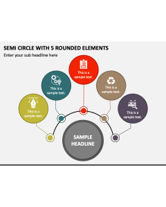 Semi Circle with 5 Rounded Elements PPT Slide 1