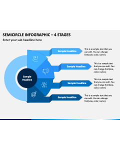 Semicircle Infographic - 4 Stages PPT Slide 1