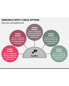 Semicircle with 5 Circle Options PPT Slide 1