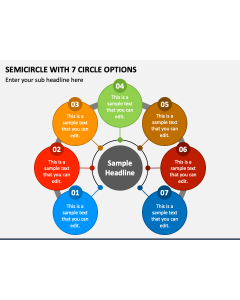 Semicircle with 7 Circle Options PPT Slide 1