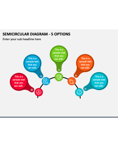 Semicircular Diagram - 5 Options PPT Slide 1