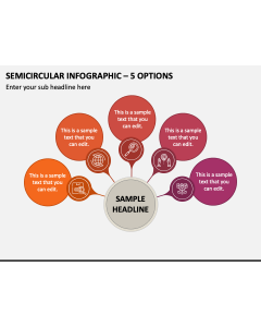 Semicircular Infographic - 5 Options PPT Slide 1