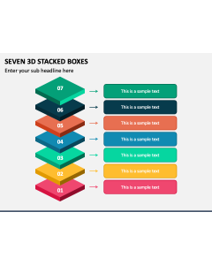 Seven 3D Stacked Boxes PPT Slide 2