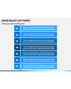 Seven Bullet List Points PPT Slide 1
