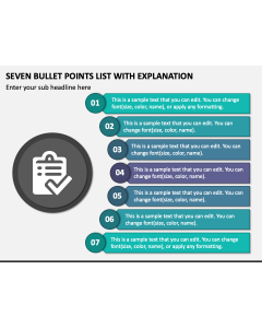 Seven Bullet Points List with Explanation PPT Slide 1