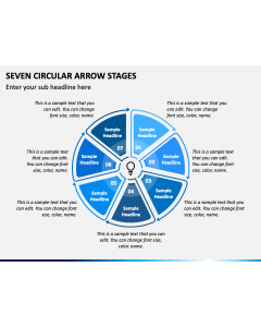Seven Circular Arrow Stages PPT Slide 1