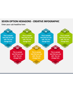 Seven Option Hexagons - Creative Infographic PPT Slide 1