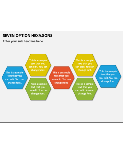 Seven Option Hexagons PPT Slide 1