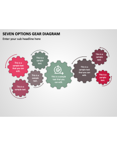 Seven Options Gear Diagram PPT Slide 1