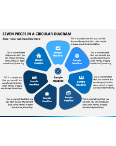 Seven Pieces in a Circular Diagram PPT Slide 1