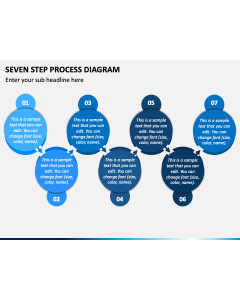 Seven Step Process Diagram PPT Slide 1