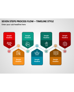 Seven Steps Process Flow - Timeline Style PPT Thumbnail