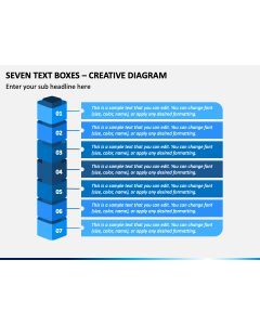 Seven Text Boxes - Creative Diagram PPT Slide 1