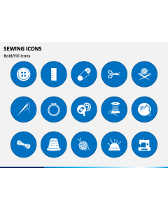 Sewing Set Icons PowerPoint Slide 1