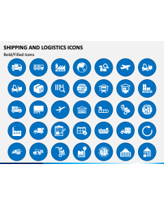 Shipping and Logistics Icons PPT Slide 1