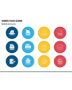 Shred Files Icons PowerPoint Slide 1