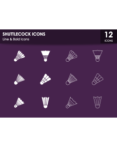 Shuttlecock Icons PPT Slide 1